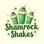 A countertop with fresh ingredients for a homemade Shamrock Shake, including mint leaves, vanilla ice cream, milk, green food coloring, and a blender.