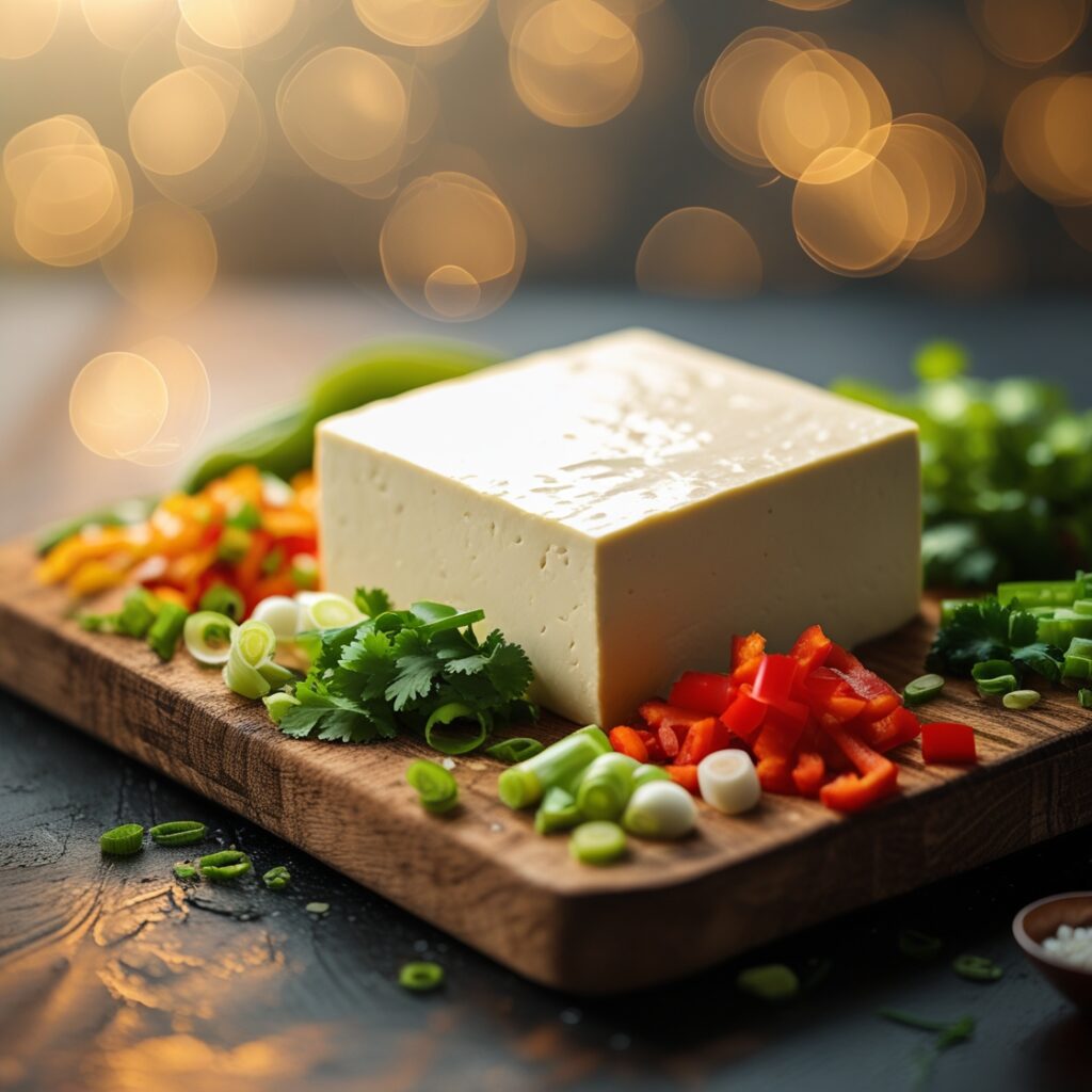 The Ultimate Guide to Vegan Meat Substitutes: Power Your Plate with Plant-Based Protein 2 A plate of stir-fried tofu with colorful vegetables.