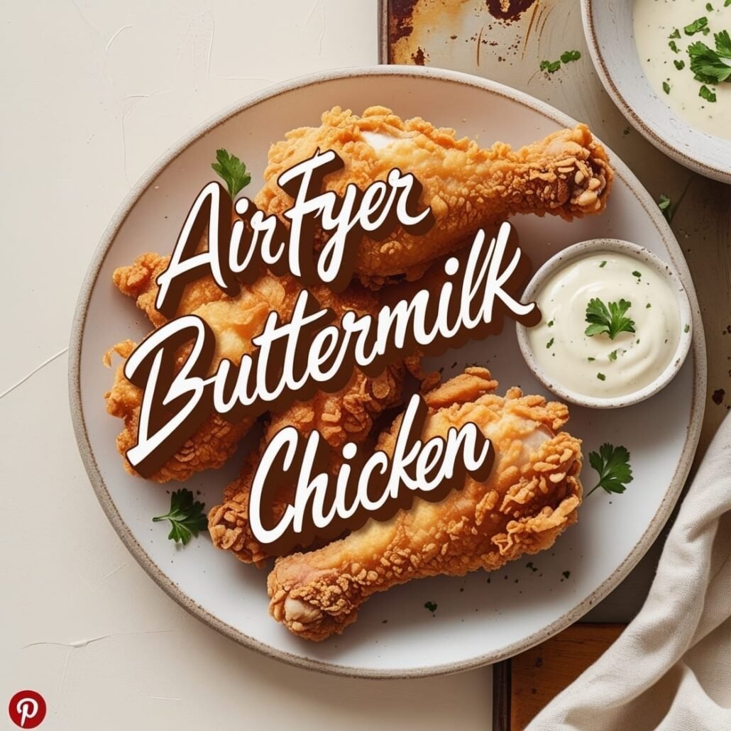 Indulge in deliciously crispy Air Fryer Buttermilk Fried Chicken with this simple recipe. Achieve that perfect fried texture without the oil.