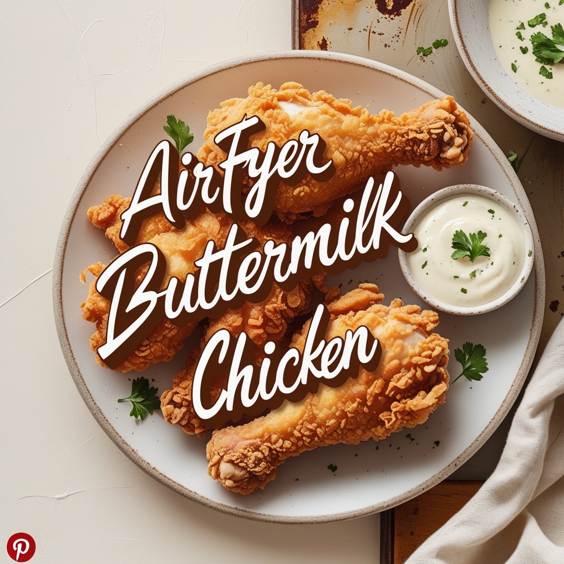 Indulge in deliciously crispy Air Fryer Buttermilk Fried Chicken with this simple recipe. Achieve that perfect fried texture without the oil.