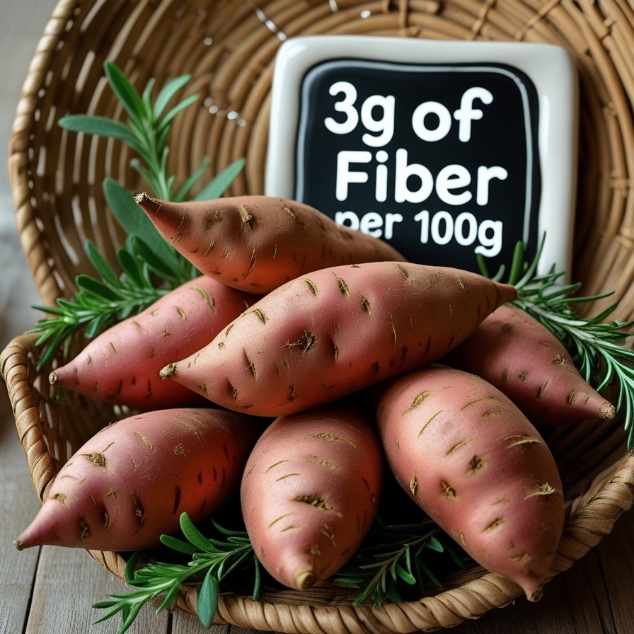 What Are the 15 Highest Fiber Foods? 9 Sweet Potatoes (3g of Fiber per 100g)