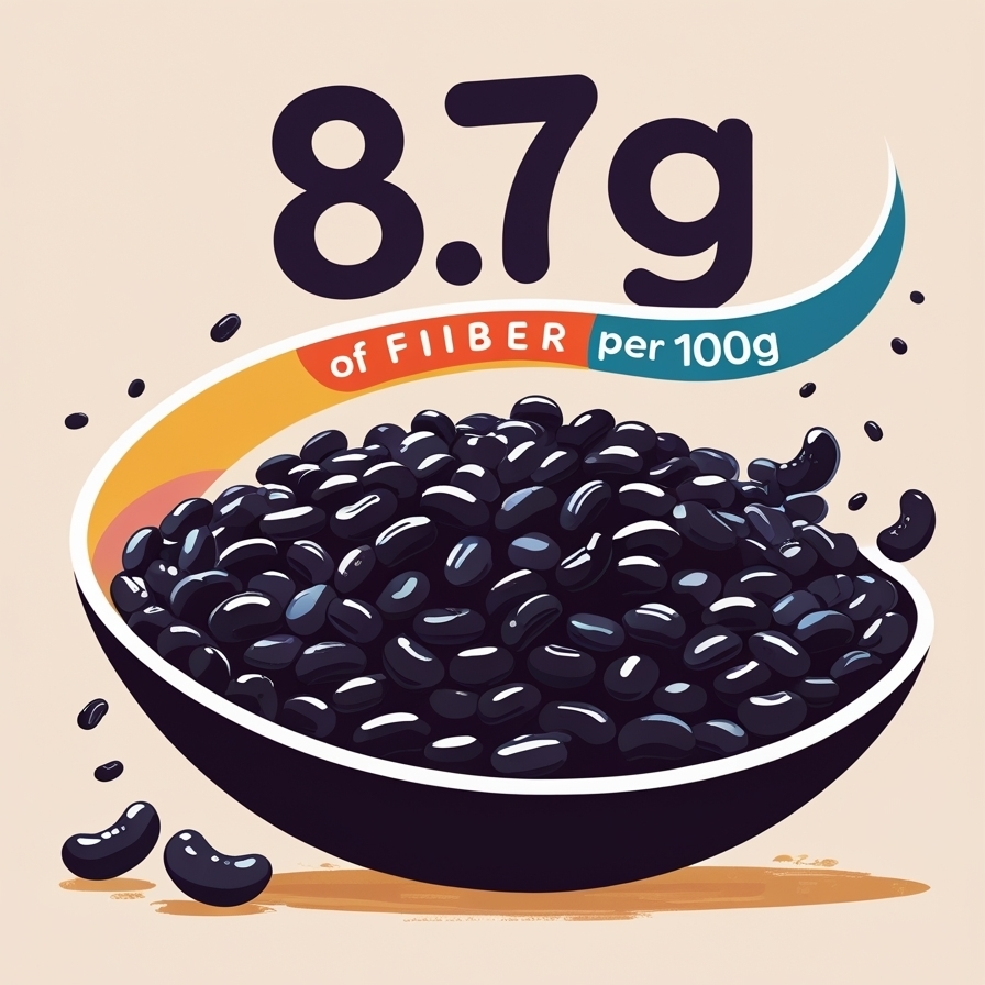 What Are the 15 Highest Fiber Foods? 5 Black Beans (8.7g of Fiber per 100g)