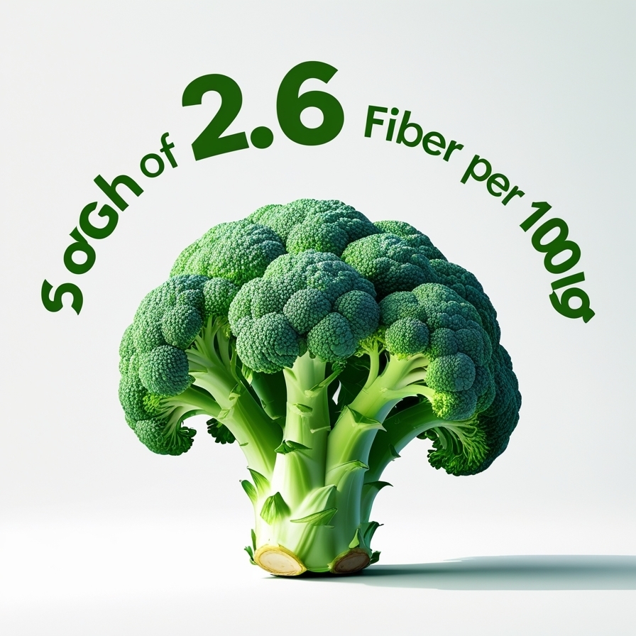 What Are the 15 Highest Fiber Foods? 14 Broccoli (2.6g of Fiber per 100g)
