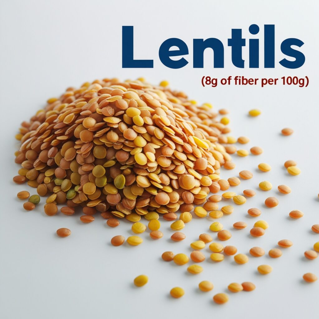 What Are the 15 Highest Fiber Foods? 4 Lentils (8g of Fiber per 100g)