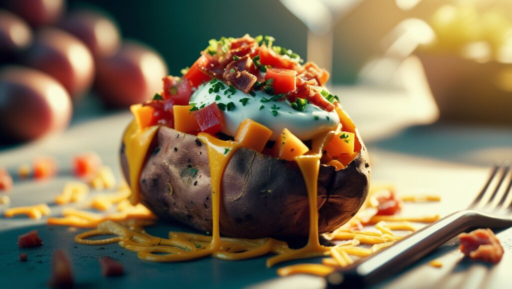 What to Eat in a Day as a Vegan: 5 Delicious Plant-Based Meals 4 Enjoy a delicious and nutritious lunch with loaded sweet potatoes!
