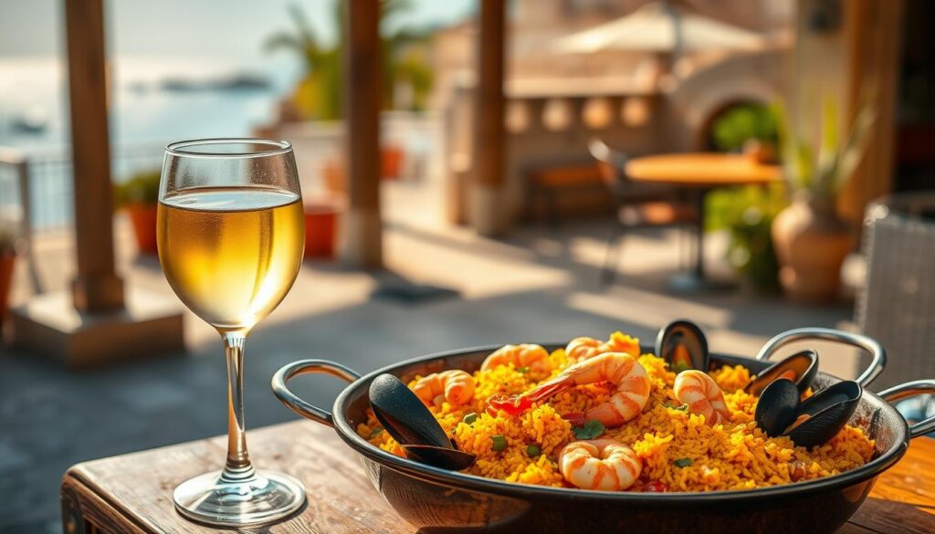 Spanish seafood paella