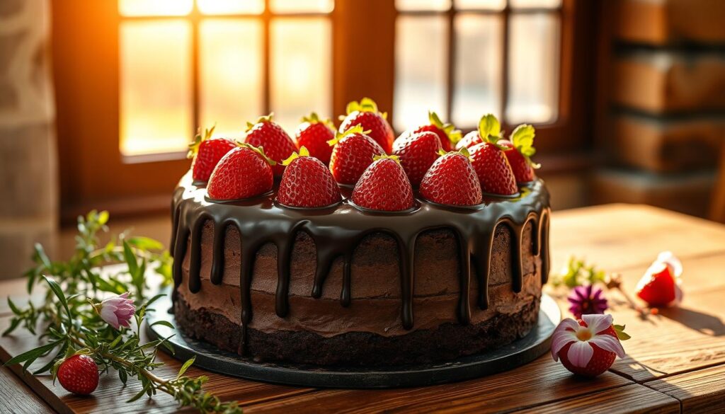 chocolate strawberry cake decorating ideas