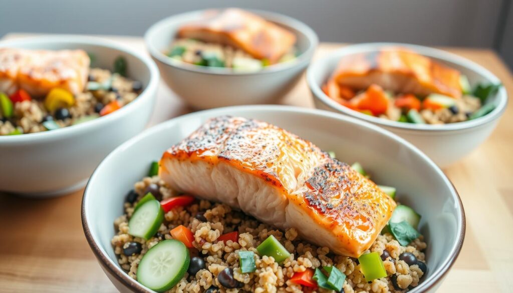 easy salmon bowls