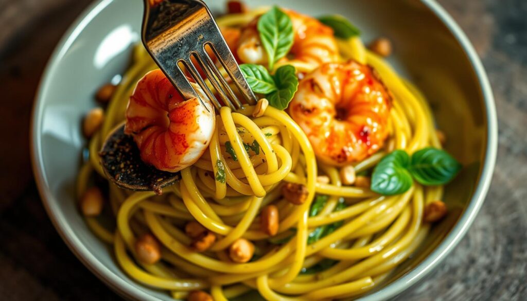 Delicious Pistachio Pesto Pasta with Shrimp 2 Elevate your pasta night with this Delicious Pistachio Pesto Pasta with Shrimp recipe. Creamy, nutty, and packed with flavor!