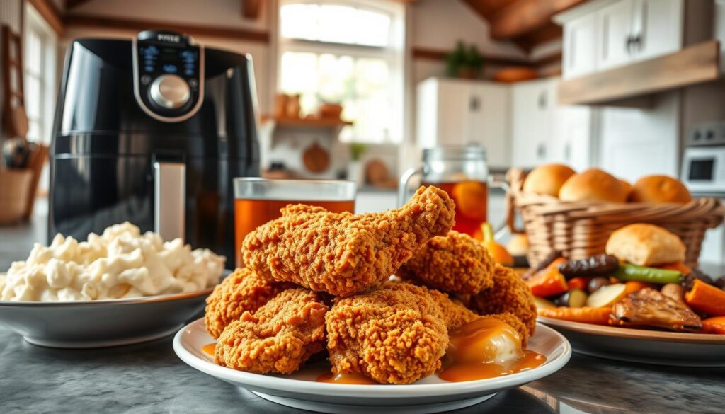 Air Fryer Buttermilk Fried Chicken: Deliciously Crispy 4 These sides add various flavors and textures that go well with the chicken.