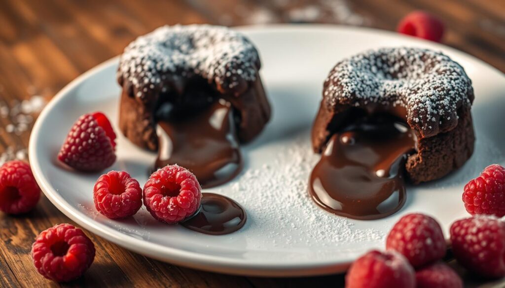 serving lava cakes