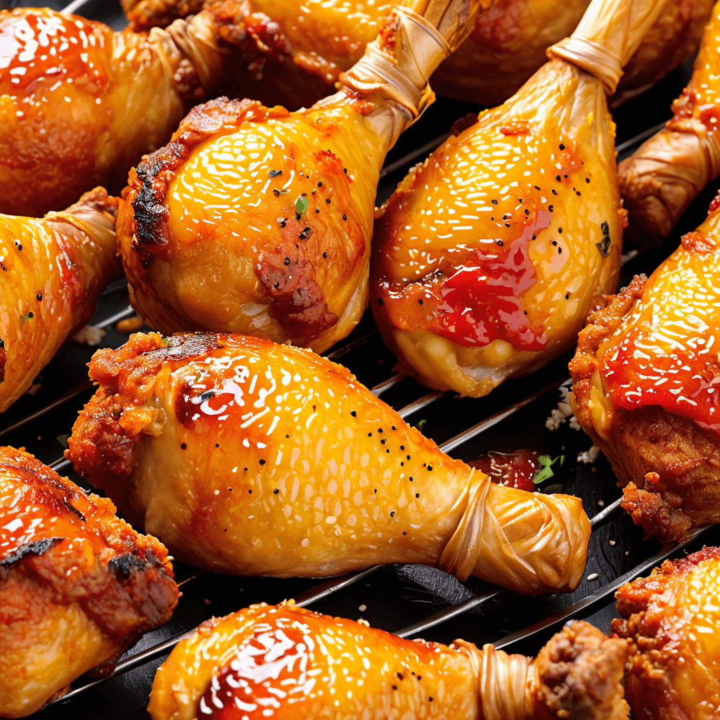 Chicken Drumstick Recipes That Deliver: Irresistible, Juicy & Crispy! 2 Golden oven-baked chicken drumsticks with crispy seasoned skin, arranged on a baking sheet with roasted garlic and herbs.