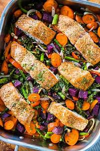10 Healthy Food Recipes Ideas Teens Will Love 5 One Pan Salmon and Vegetables - The Roasted Root