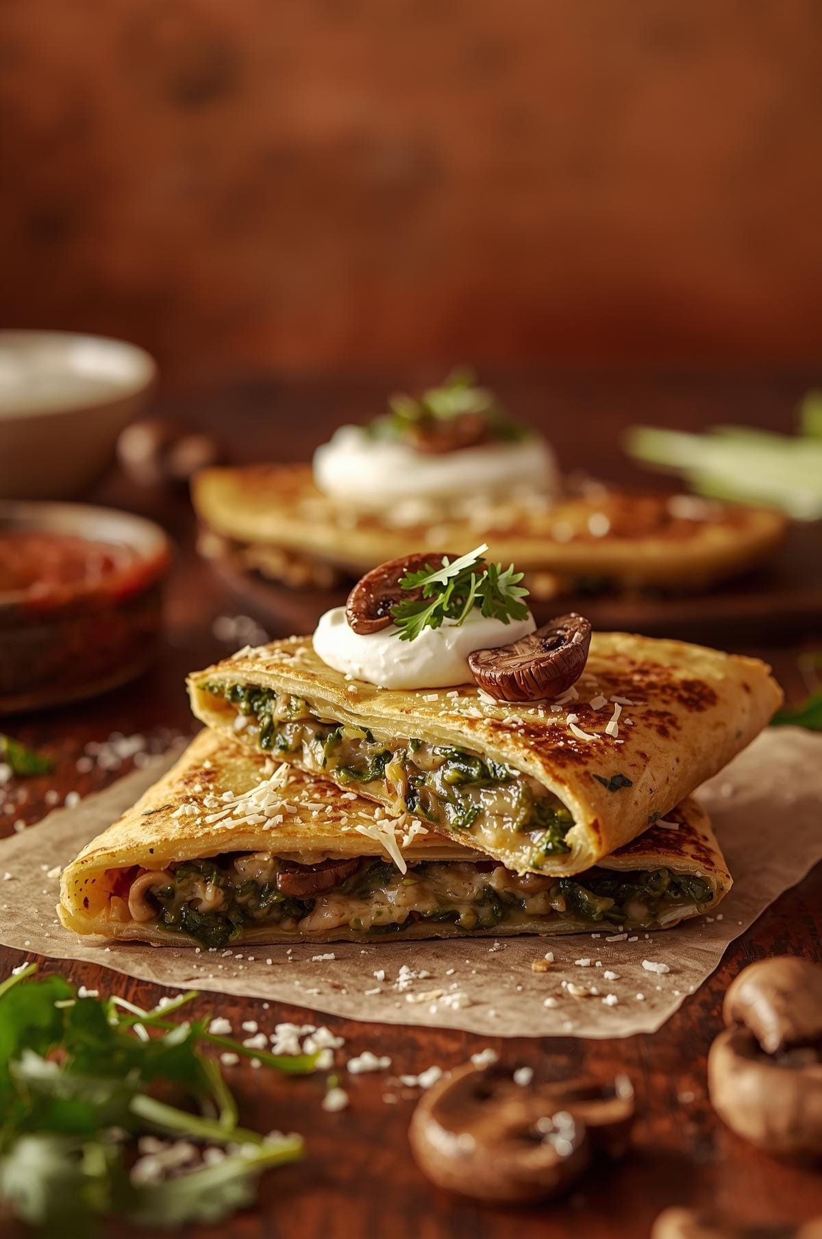 Baked Spinach Mushroom Quesadillas: A Healthy, Delicious Twist