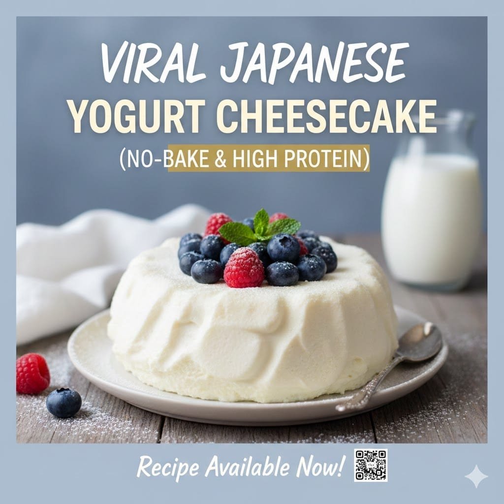 2-Ingredient Viral Japanese Yogurt Cheesecake (No-Bake & High Protein)